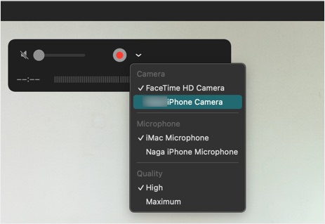 Use iPhone Camera in Mac QuickTime Player