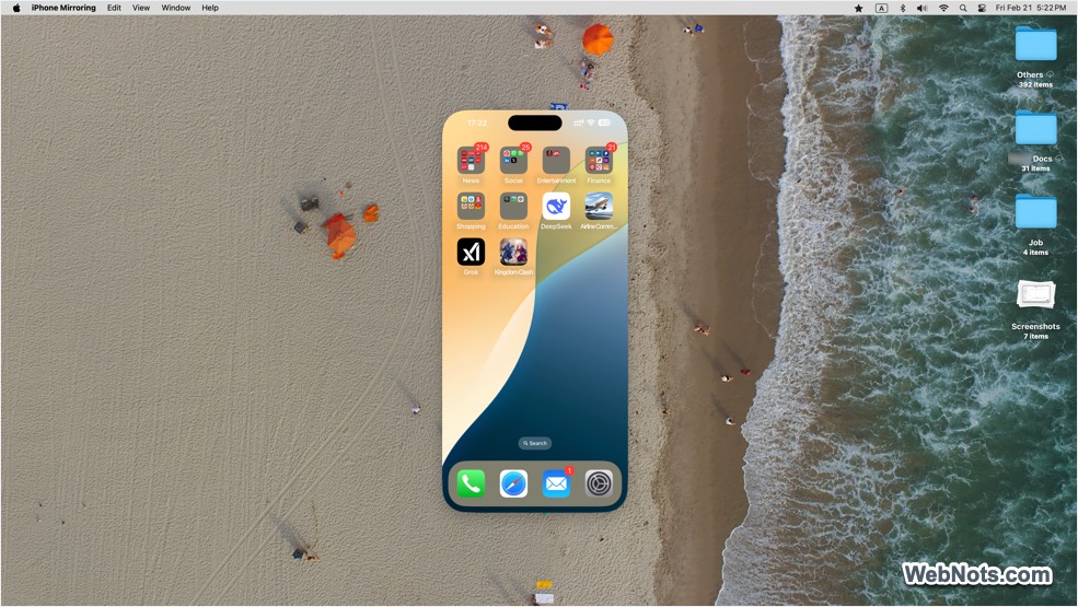 iPhone Mirroring on Mac