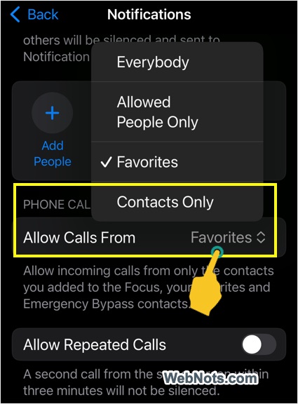 Allow Calls from Contacts