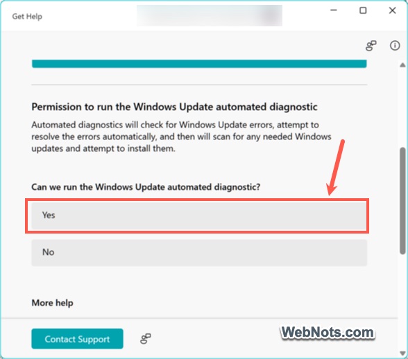 Run Update Diagnostic