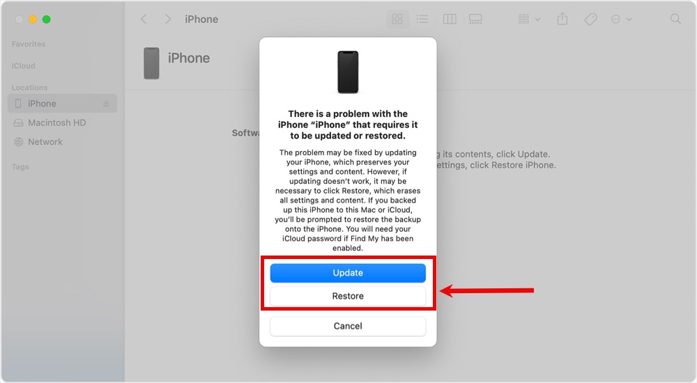 Update or Restore iPhone