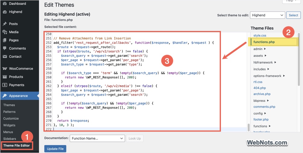 Paste Code in Theme Functions File