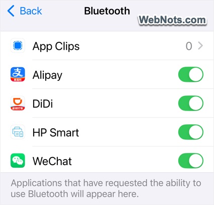Remove Bluetooth Access for Apps