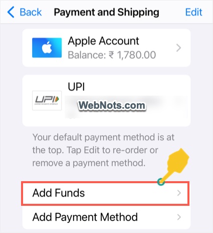 Add Funds to Account