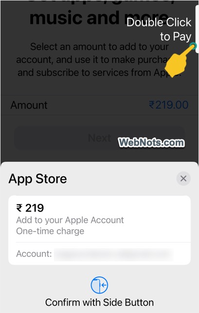 Confirm Payment with Side Button