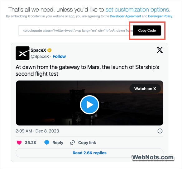 Copy Twitter Embed Code
