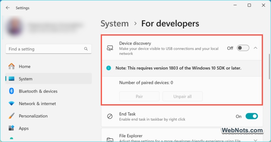 Device Discovery Settings