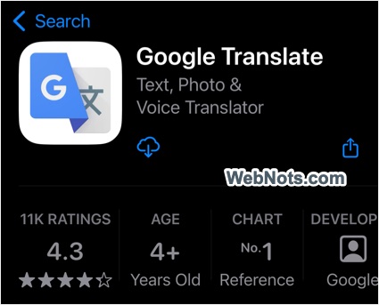 Install Google Translate on iPhone