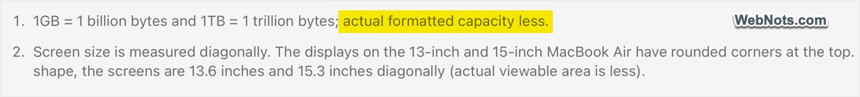Note on Mac Storage Capacity