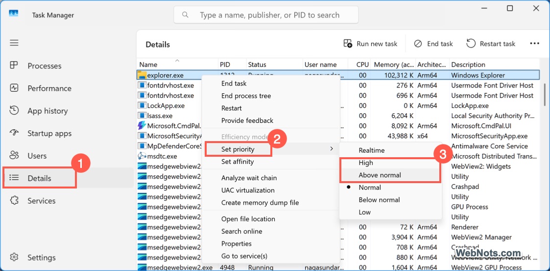 Prioritize App in Task Manager