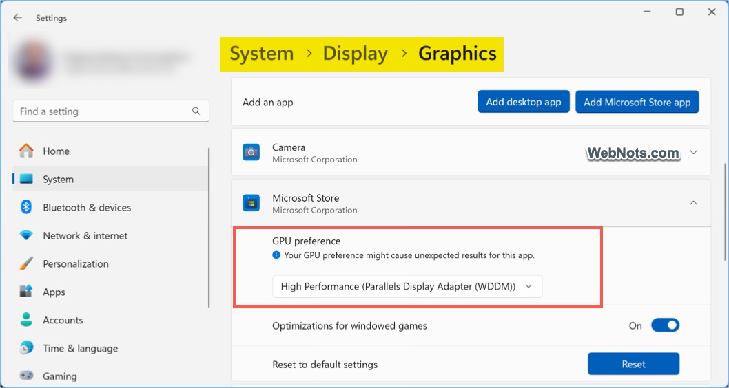 Set GPU Preference for App