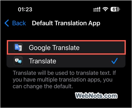 Set Google Translate for Default Translation