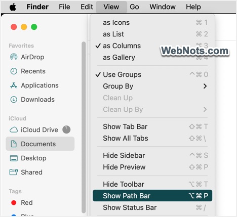 Show Path Bar in Finder App