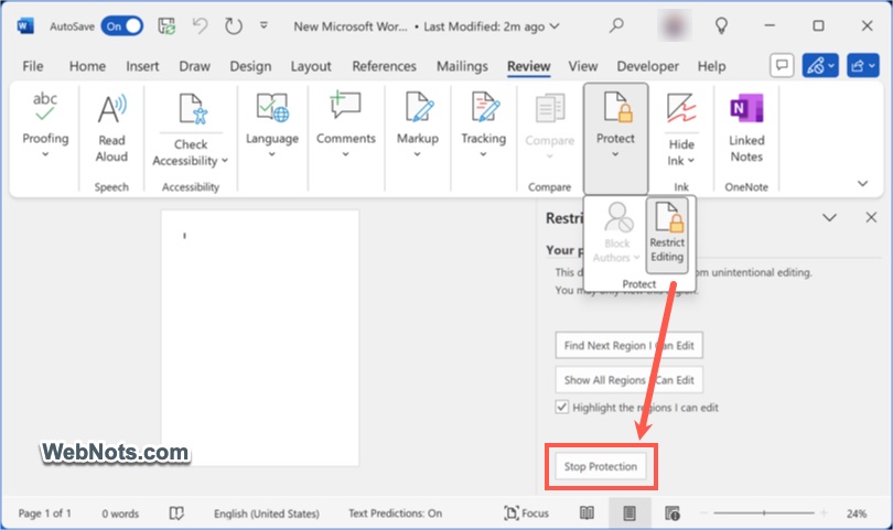 Stop Document Restriction