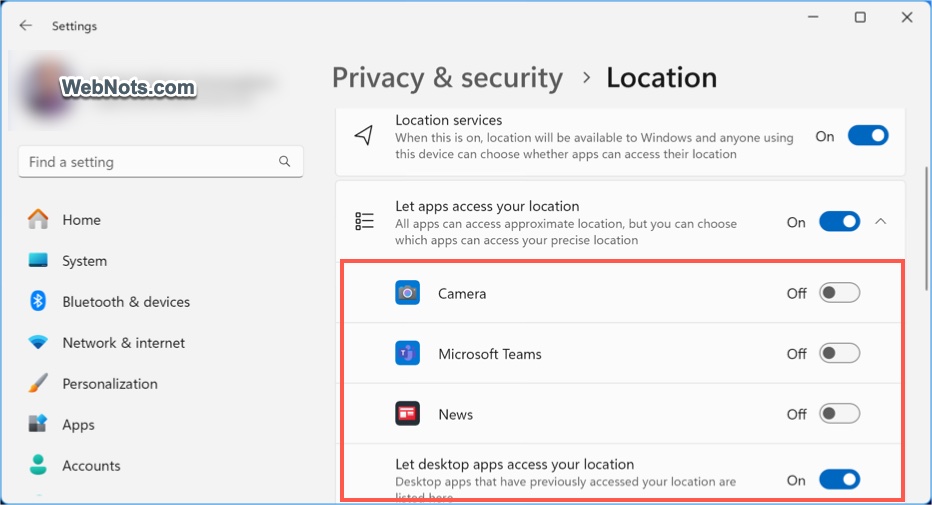Turn Off Location Tracking for Apps