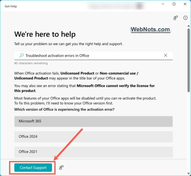 Contact Microsoft Support