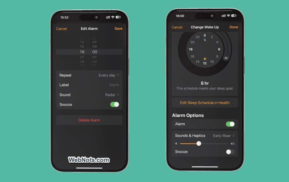 Disable Snooze in iPhone