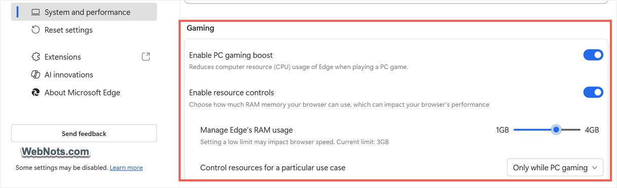 Enable Gaming Boost in Edge