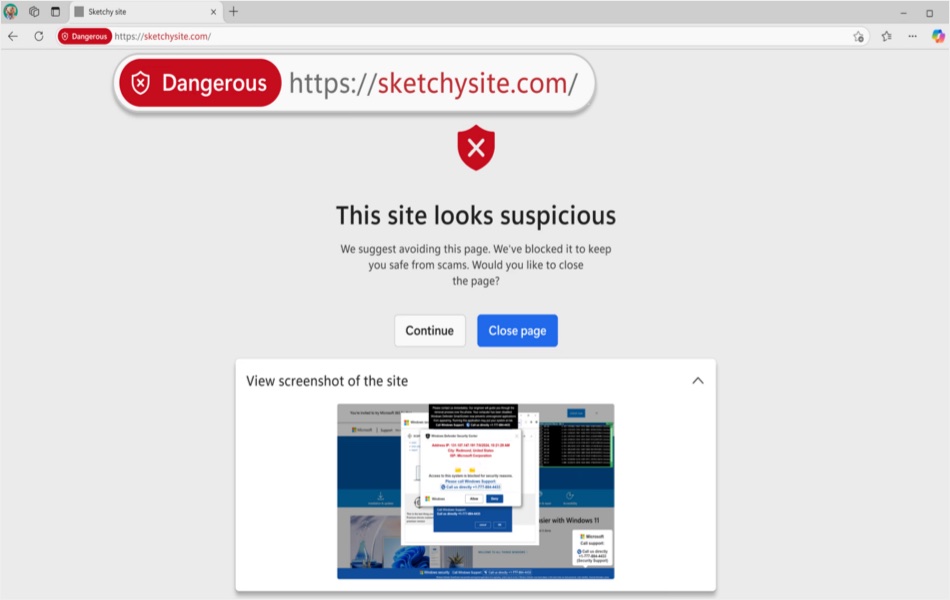 Enable Scareware Blocker in Edge