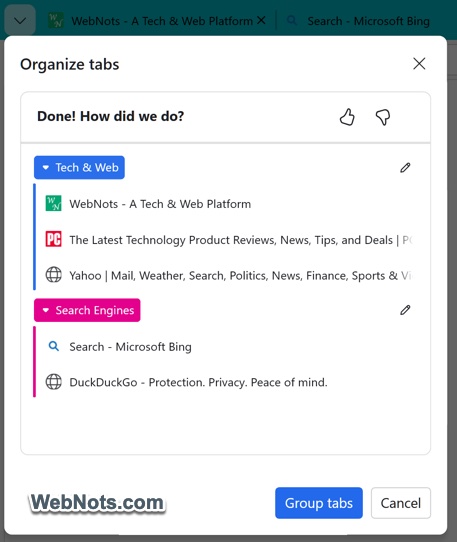 Group Tabs in Edge