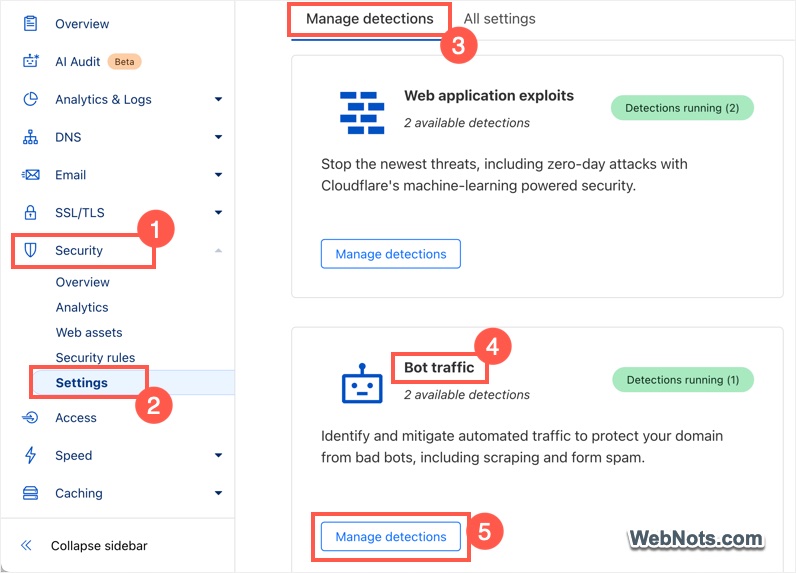Manage Detections in New Dashboard