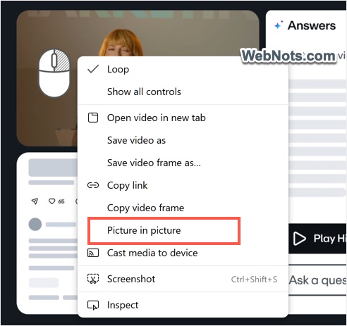 Right-Click Video Menu