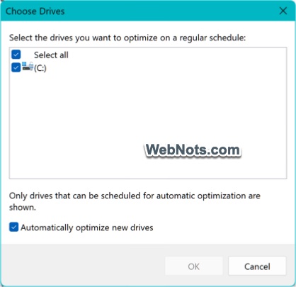 Select Drives to Schedule