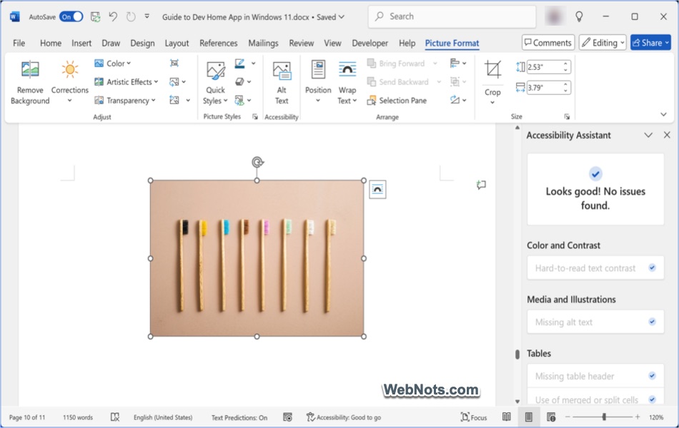 Add Alt Text in Word Documents