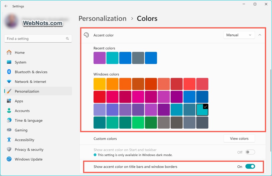 Change Accent Color