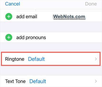 Custom Ringtone for Contact