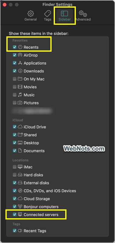 Disable Recents from Finder