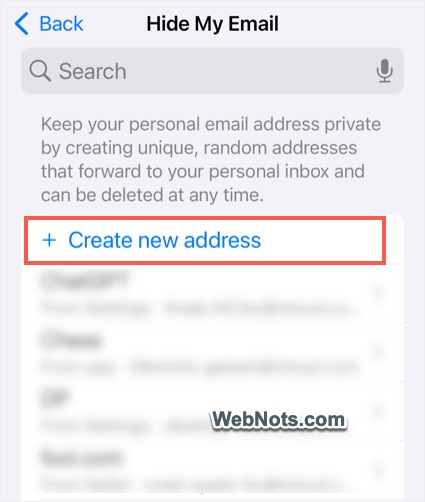 Hide My Email on iPhone