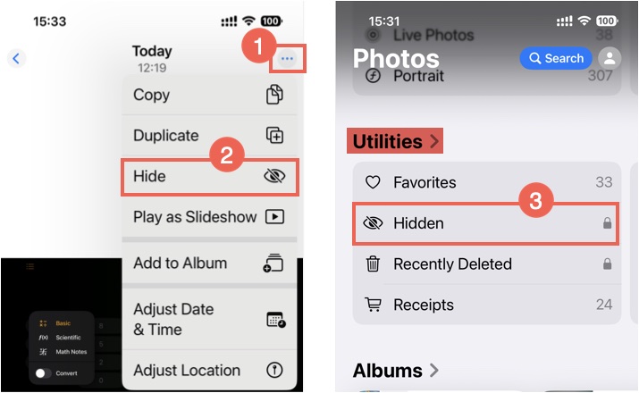 Hide Photos in iPhone