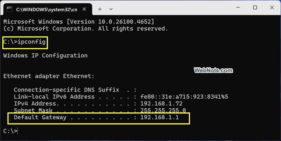 IPConfig Results