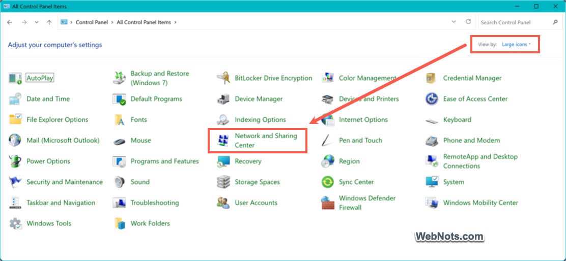Network and Sharing Center