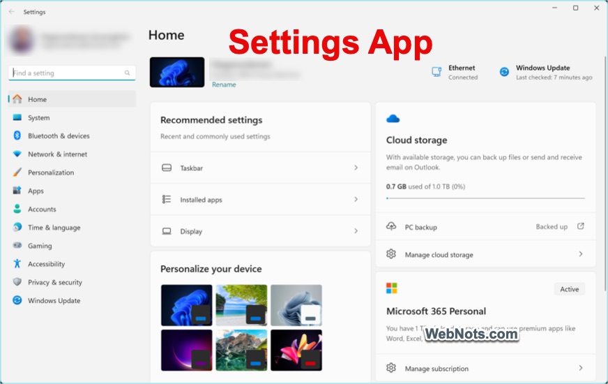 New Windows 11 Settings App