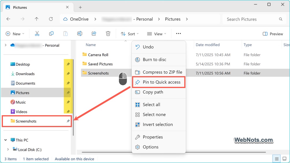 Pin Folders to Sidebar