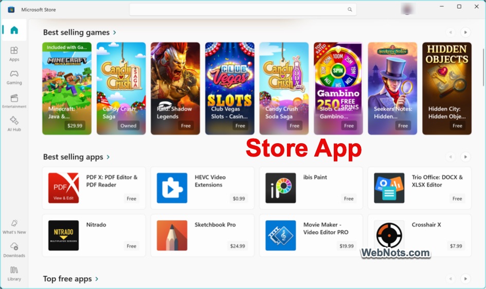 Redesigned Microsoft Store App