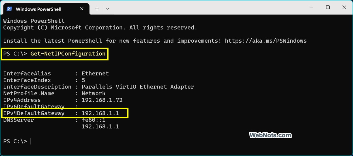 Router IP in PowerShell