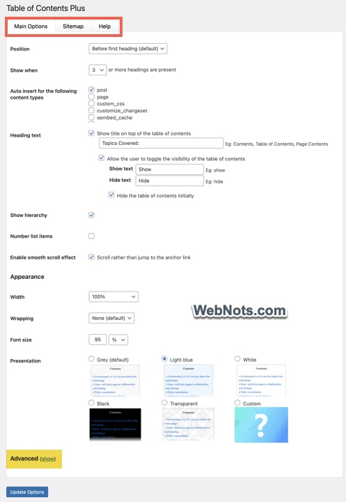 Table of Content Plus
