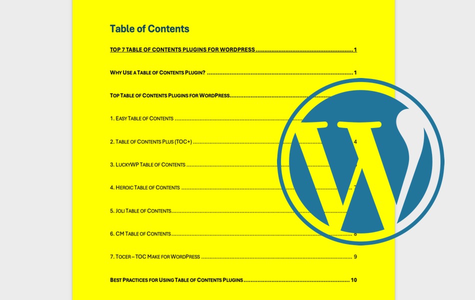 Table of Contents Plugins for WordPress