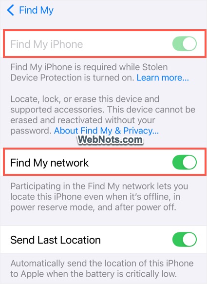 Turn On Find My on iPhone
