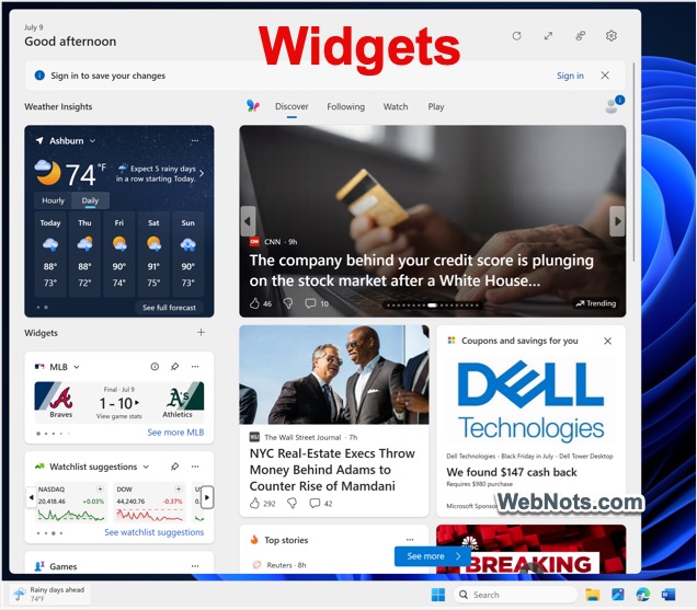 Widgets in Windows 11