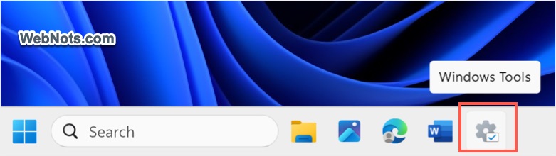 Windows Tools Added in Taskbar