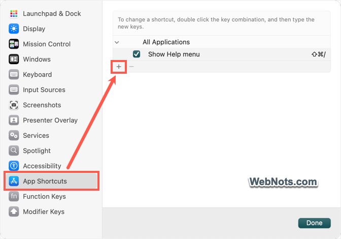 Add New Shortcut