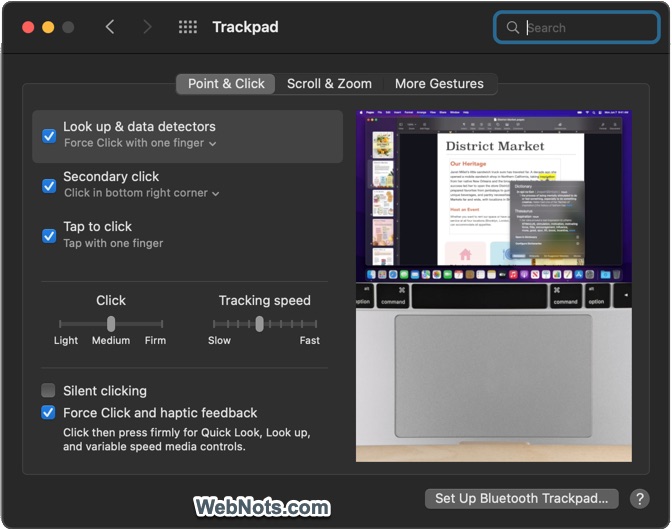 Mac Trackpad Settings