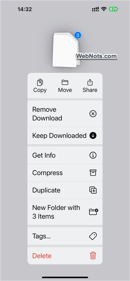 Multiple Files Menu