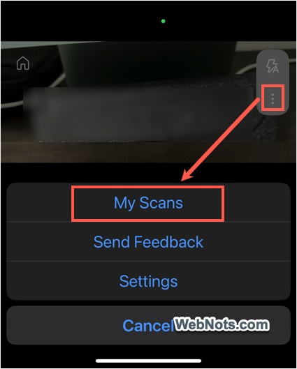 My Scans in Lens App