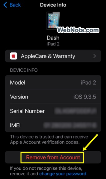 Remove Device from Account