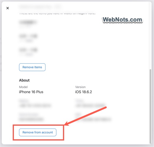 Remove Device from Apple Website